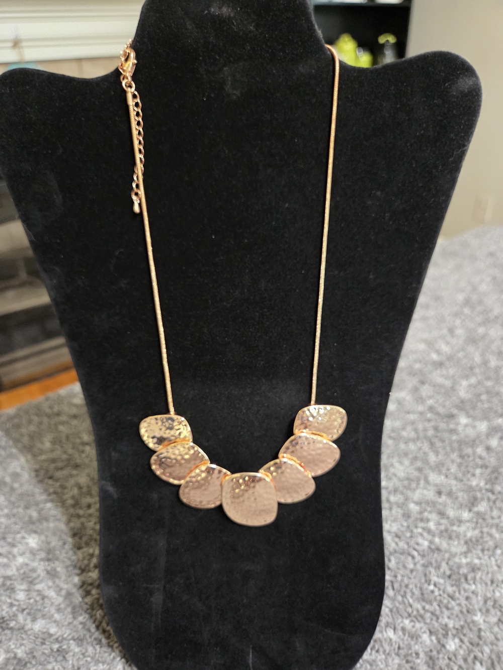 Catherines Rose Gold Hammered Petal Necklace